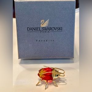 Vintage Swarovski Paradise Amazar Fire Opal Beetle Figurine.